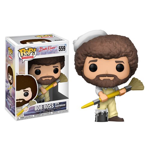 Bob Ross with Paintbrush | The Joy of Painting | POP! Television Vinyl Figure #559 | Funko | Woozy Moo