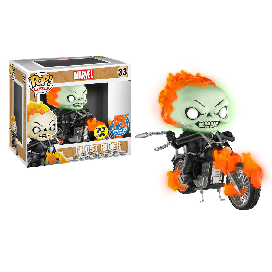 Ghost Rider (Glow-in-the-Dark) | Marvel | POP! Rides Vinyl Figure 33 | Funko | Woozy Moo