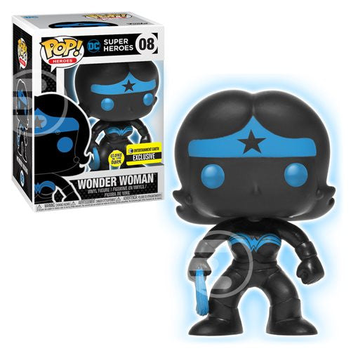 Wonder Woman (Glow-in-the-Dark, Entertainment Earth Exclusive) | DC Super Heroes | POP! Heroes Vinyl Figure 08 | Funko | Woozy Moo